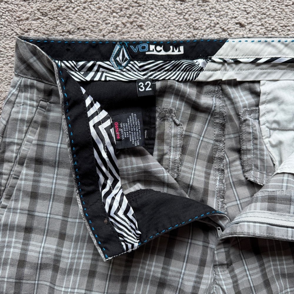 Volcom Plaid Chino Pants 32x32 - Picture 4 of 5